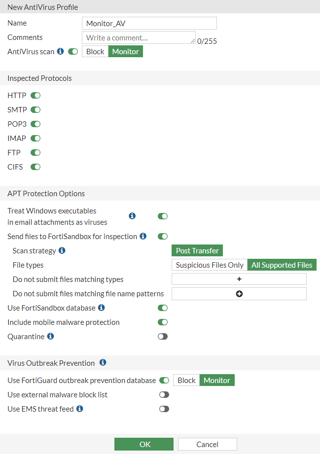 หน้า Edit Firewall Policy — เปิด NAT สำหรับ LAN to WAN Traffic