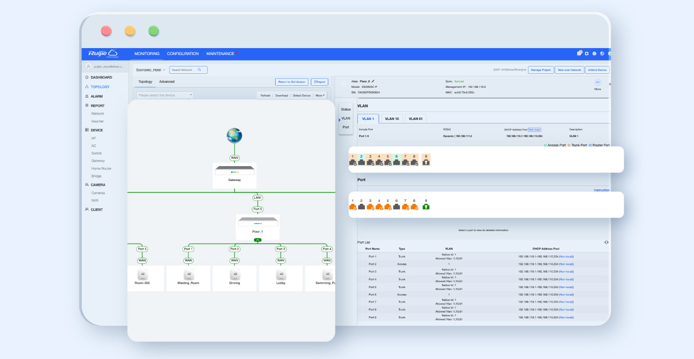 Ruijie Cloud VLAN Switch Management
