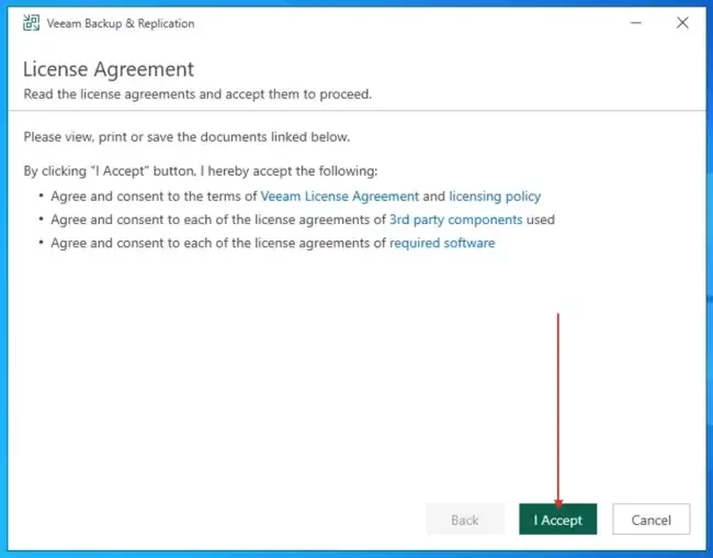 License Agreement ของ Veeam Backup & Replication 12