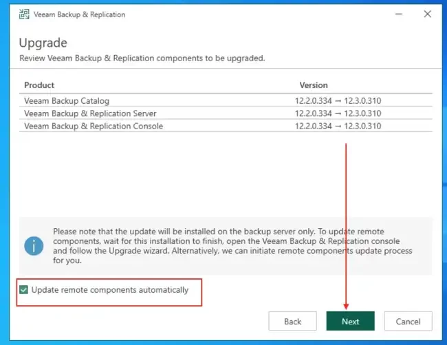 Component Selection ใน Veeam Installer
