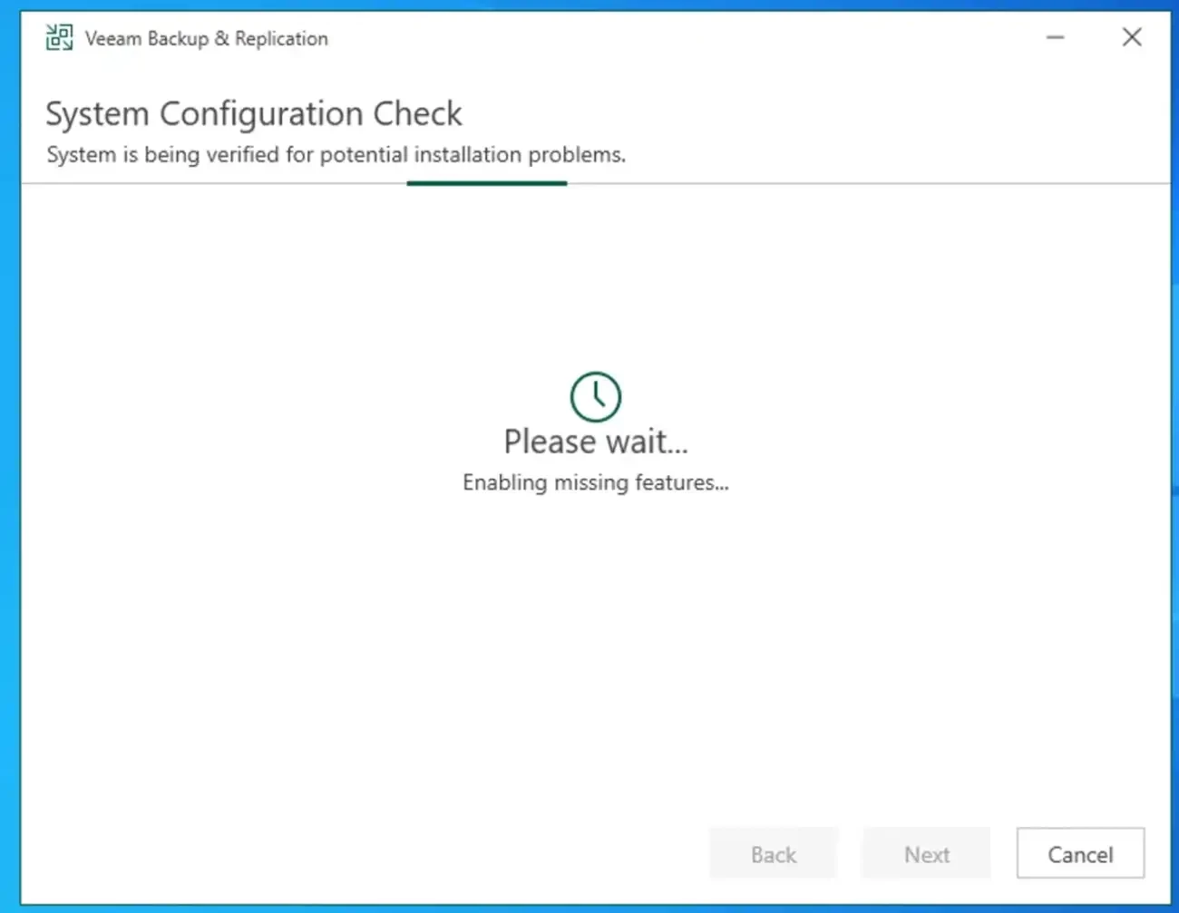 System Configuration Check ของ Veeam Installer