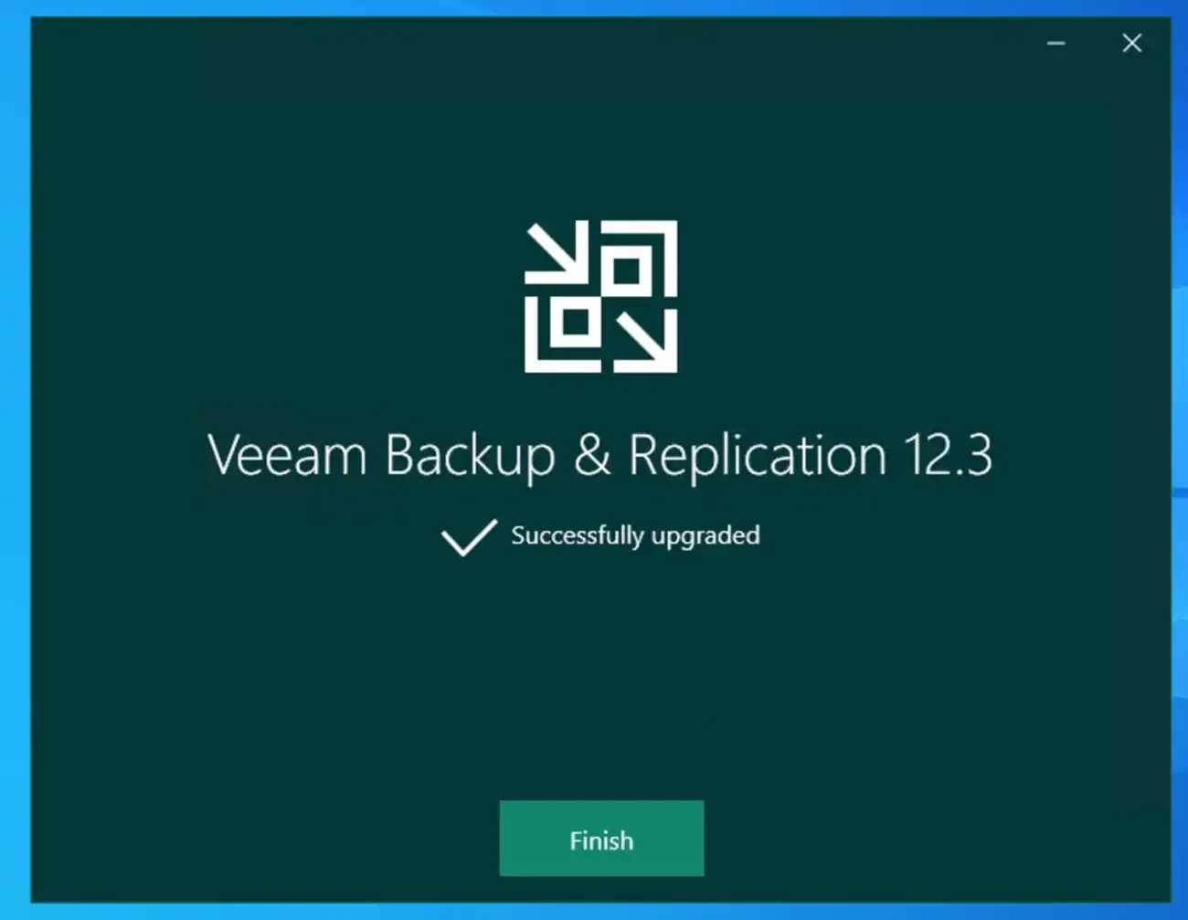 หน้า Finish ของ Veeam Installer — ติดตั้งสำเร็จ