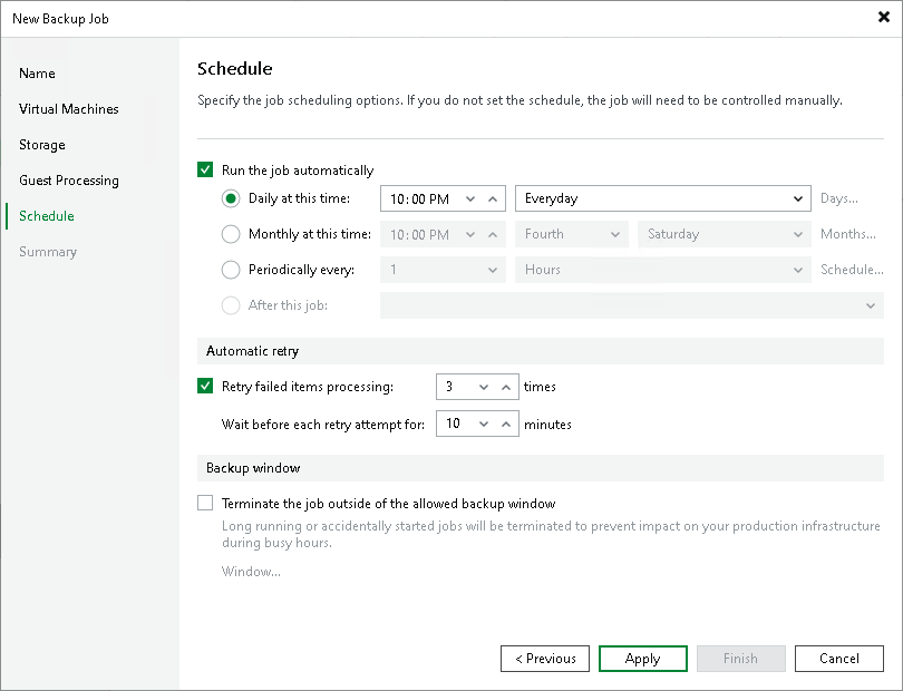 New Backup Job Wizard — กำหนด Schedule เวลา Run Job อัตโนมัติ