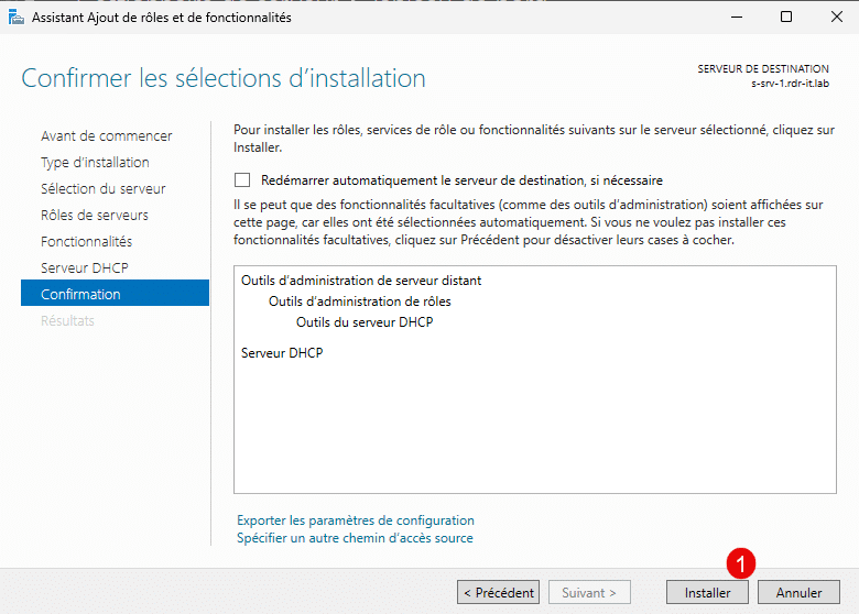 Post-install DHCP Configuration Wizard