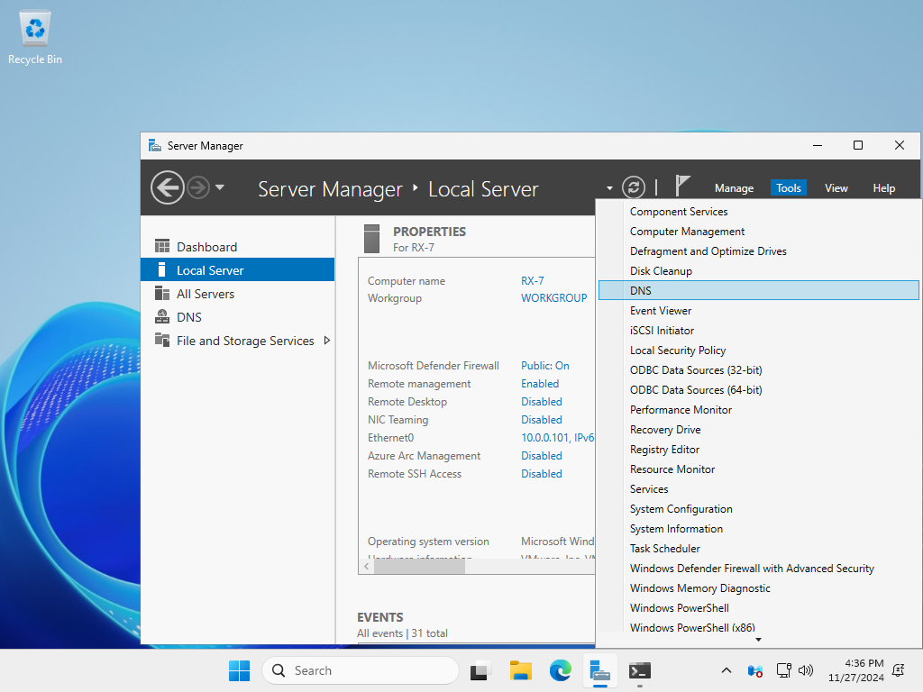 DNS Manager — สร้าง Forward Lookup Zone