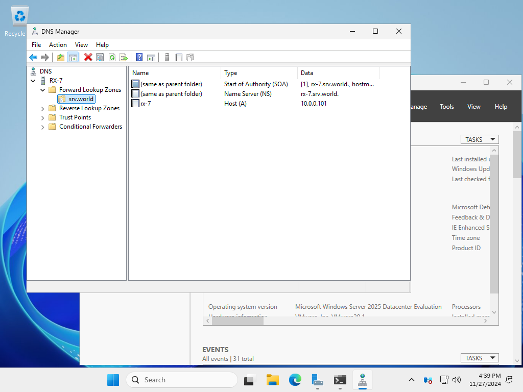 DNS Manager — สร้าง Reverse Lookup Zone